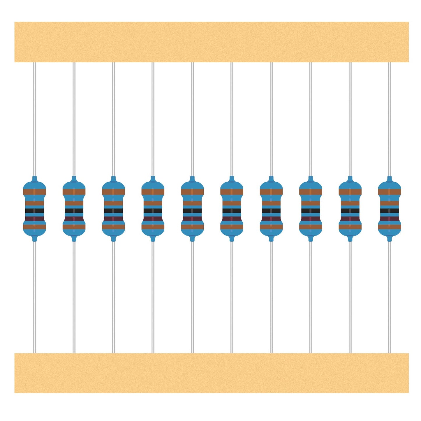 ALLECIN 50 Values 1/4W 0 Ohm-10M Ohm ±1% Tolerance Metal Film Resistor Assorted 1/4 Watt Common Fixed Resistors Assortment Kit