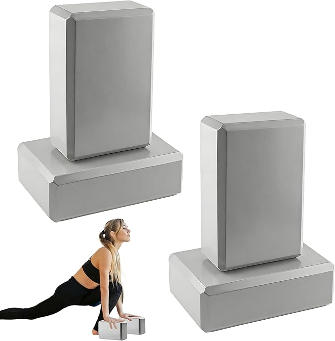 4 Pack Yoga Blocks - Premium EVA Foam Blocks for Pilates Workout, Stretching, Meditation - Yoga Brick for Flexibility, Bal...