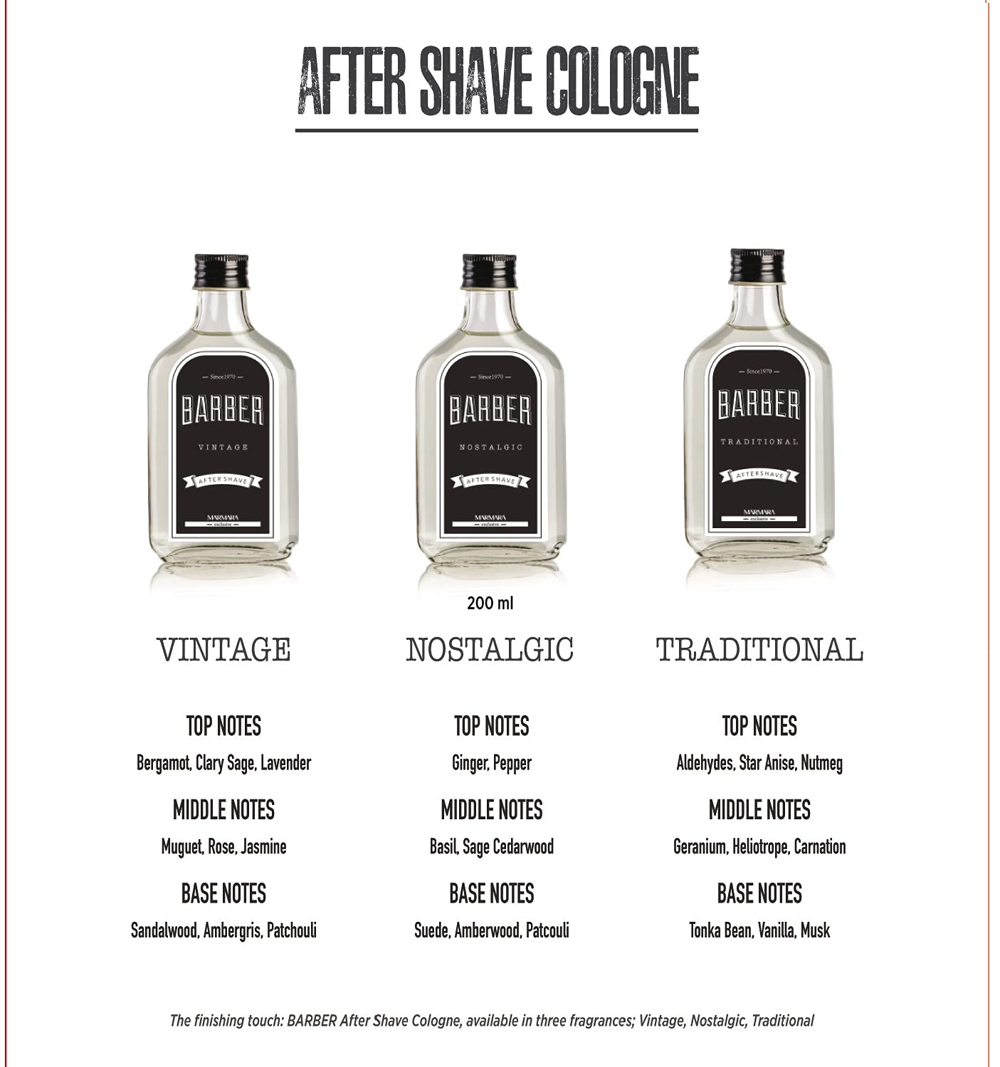Marmara Barber Cologne - Best Choice of Modern Barbers and Traditional Shaving Fans Travel Size (50 ml, No5)