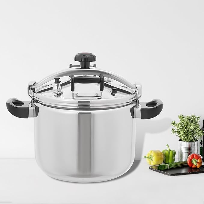 42.3QT Stainless Steel Pressure Cooker, 60Kpa Large Steamer Cooking Pressure Canner, Safety Valves, Compatible with Induction and Gas Stovetops for Family or Commercial