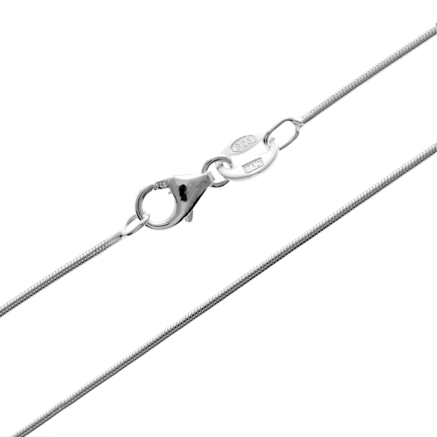 SilverAmber Jewellery UK - 925 Sterling Silver 22 Inch Delicate Italian Classic Round Snake - 0.7 mm Chain Necklace - GCH01022