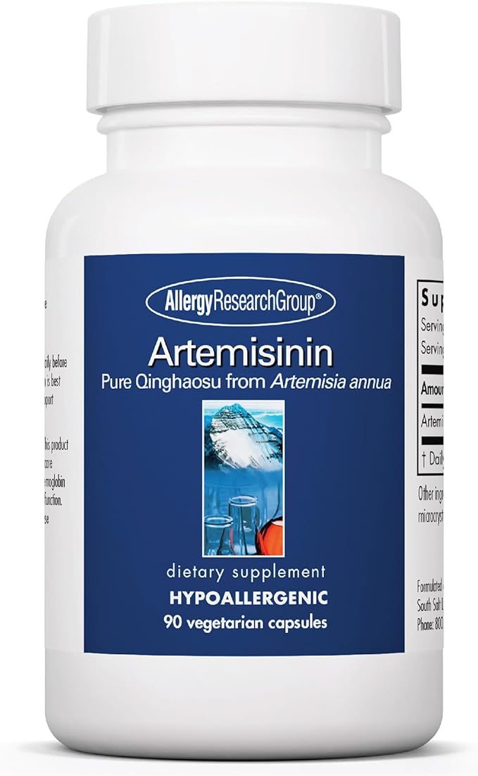 Allergy Research Group Artemisinin Supplement - GI Tract Support, Pure Qinghaosu from Artemisia annua, Thujone-Free, Hypoallergenic, Vegetarian Capsules - 90 Count
