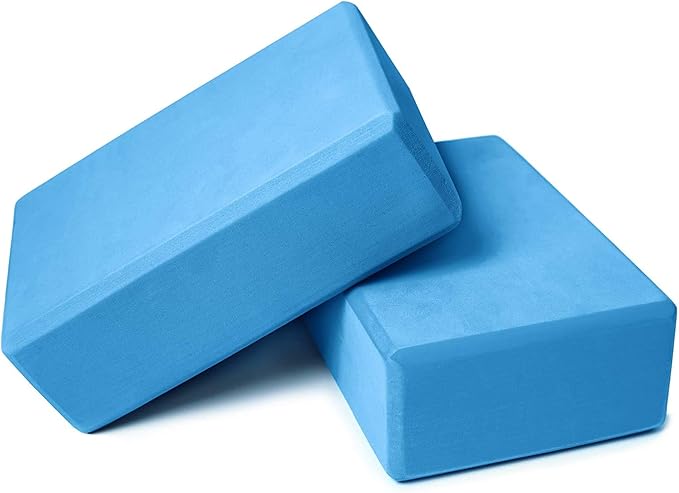 Pigbajie Yoga Blocks 9x6x3, 2 Pack High Density Yoga Brick Foam Blocks to Improve Strength, Flexibility and Balance, Light...