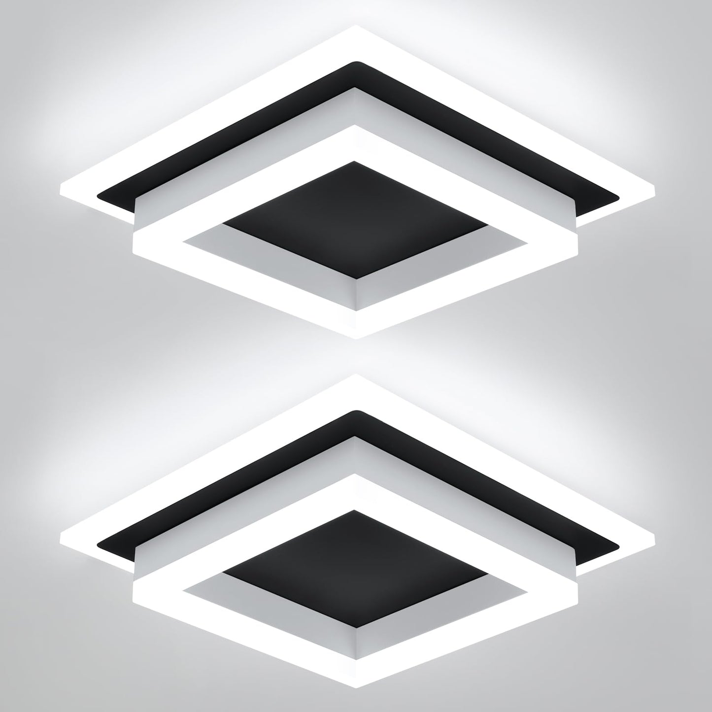 Eidisuny 32W Modern Led Ceiling Light  Small Flush Mount Light Fixture  Kitchen Ceiling Lighting Fixtures 6000K  Square Hallway Lighting Fixtures For Living Room Bedroom Bathroom 2 Pack