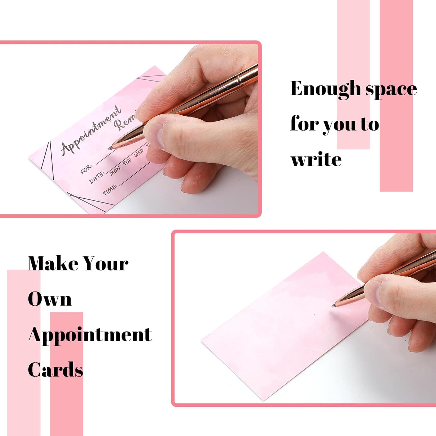 Seajan 1000 Pcs Appointment Cards Bulk Appointment Reminder Cards for Client Business, Hair Salon, Dental Office, Massage Therapist, Grooming, Hairdresser, Medical Doctors and More(Daily, Pink)