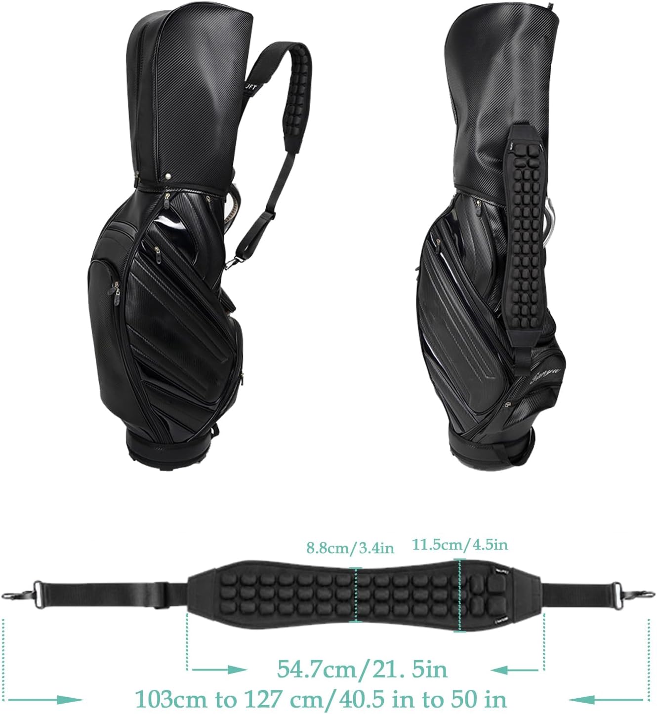 Golf Bag Straps, 3D Air Cushion Anti-Gravity Relieve Stress Universal Adjustable Replacement Strap for Guitar Bag/Fishing Bag/Travel Bag/Medium and Large Backpack