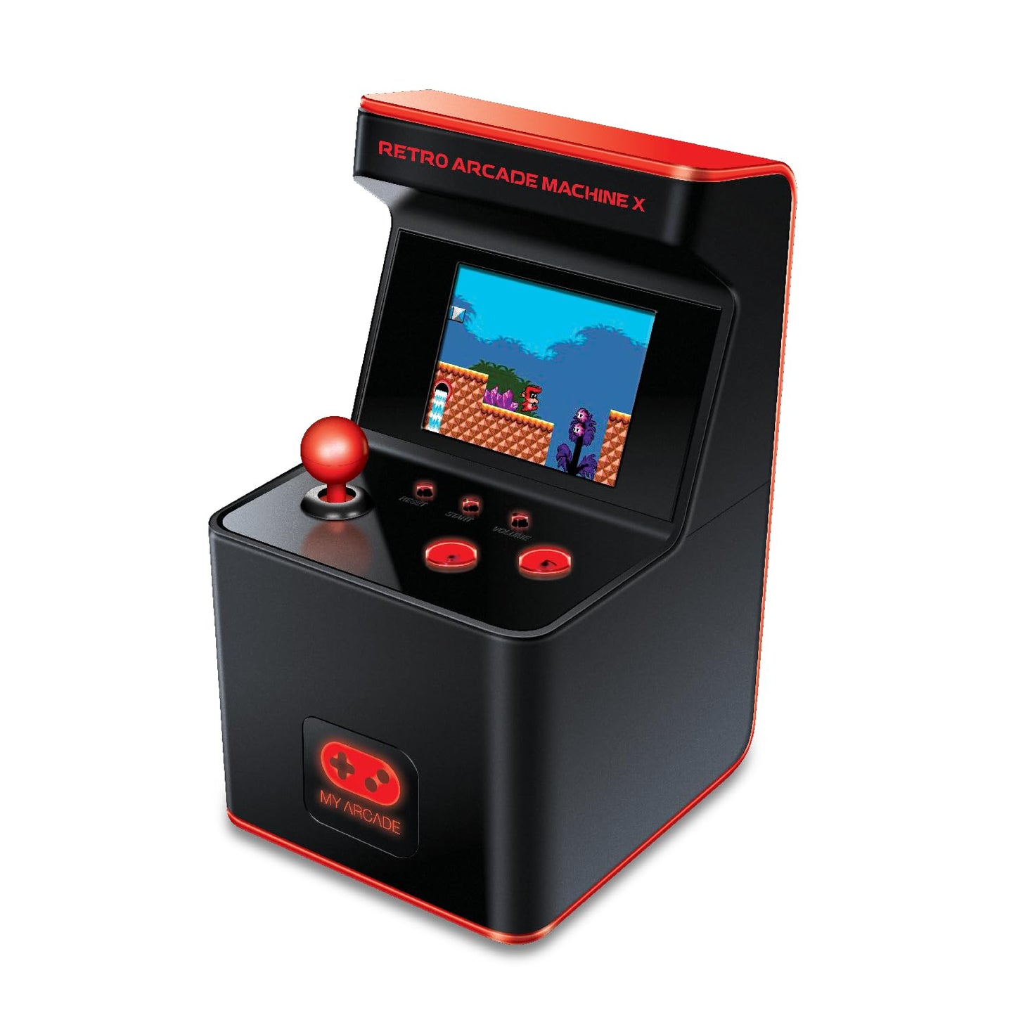 My Arcade Retro Arcade Machine X Playable Mini Arcade: 300 Retro Style Games Built In, 5.75 Inch Tall, AA Battery Powered, 2.5 Inch Color Display, Illuminated Buttons, Speaker, Volume Control