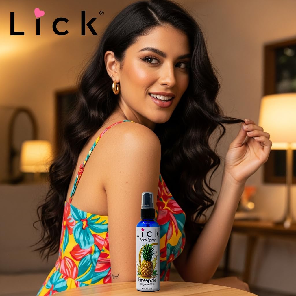 LICK Pineapple Scented Body Spray - Crisp Tropical Fragrance Mist - 4 fl oz