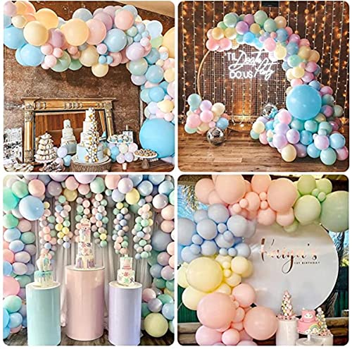 Rainbow Balloon Garland Arch Kit 171PCS Latex Balloon Pastel Balloon Garland Kit Macaron Colors 5,10,12,18 Inch Birthday B...