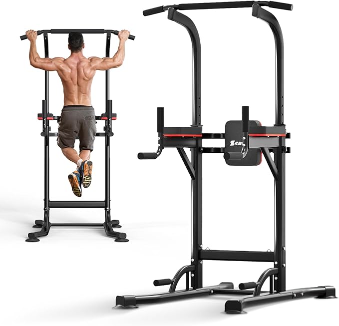 ZENOVA Pull Up Bar Dip Station Multi-Function Strength Training Equipment for Men Women Muscle Building 330/400 LBS Weight...