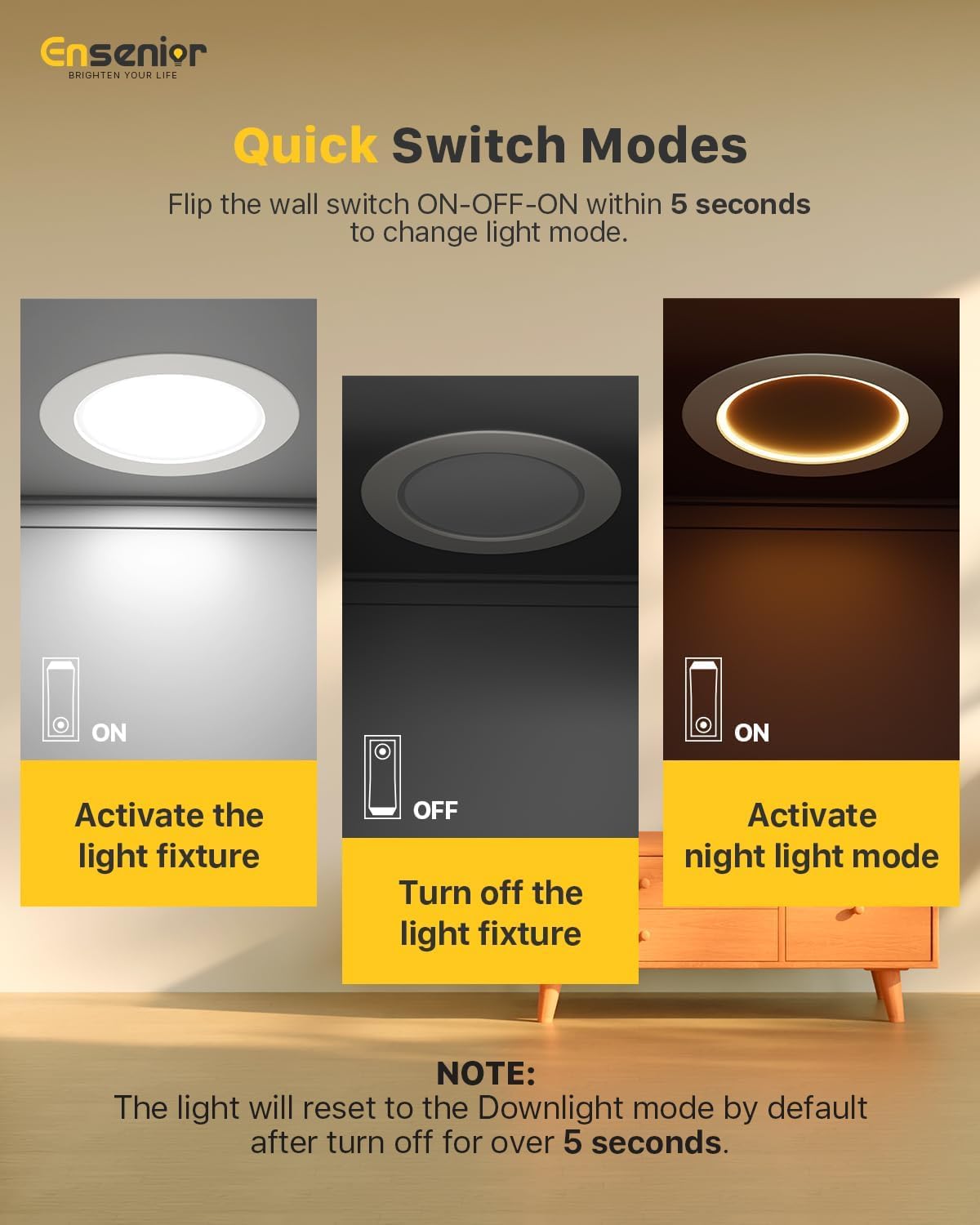 Ensenior 4 Inch Dimmable Led Recessed Lighting - 5Cct Adjustable (2700K-5000K) - Night Light - 4 Pack - Plastic - Model Xy