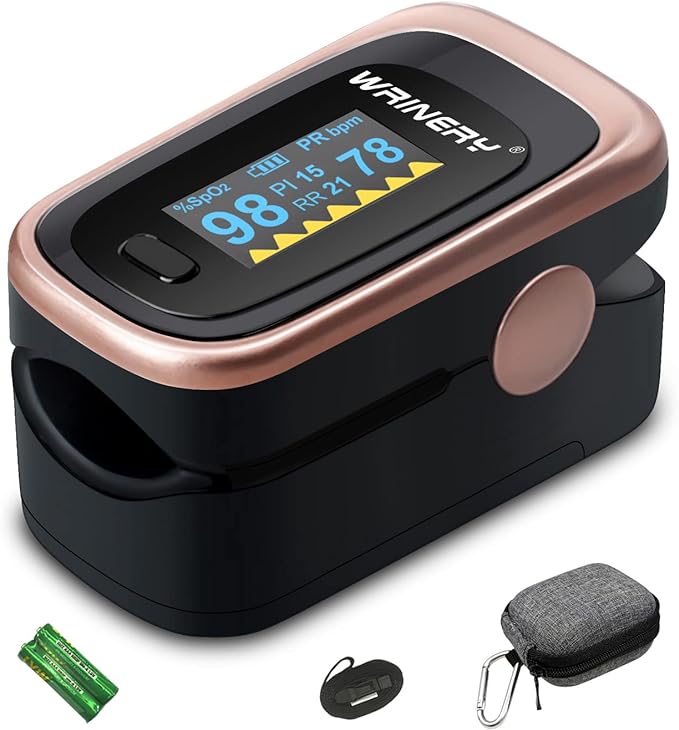 Oxygen Saturation Monitor, Wrinery Premium Pulse Oximeter Fingertip, Oxygen Monitor, O2 Saturation Monitor, OLED Portable ...
