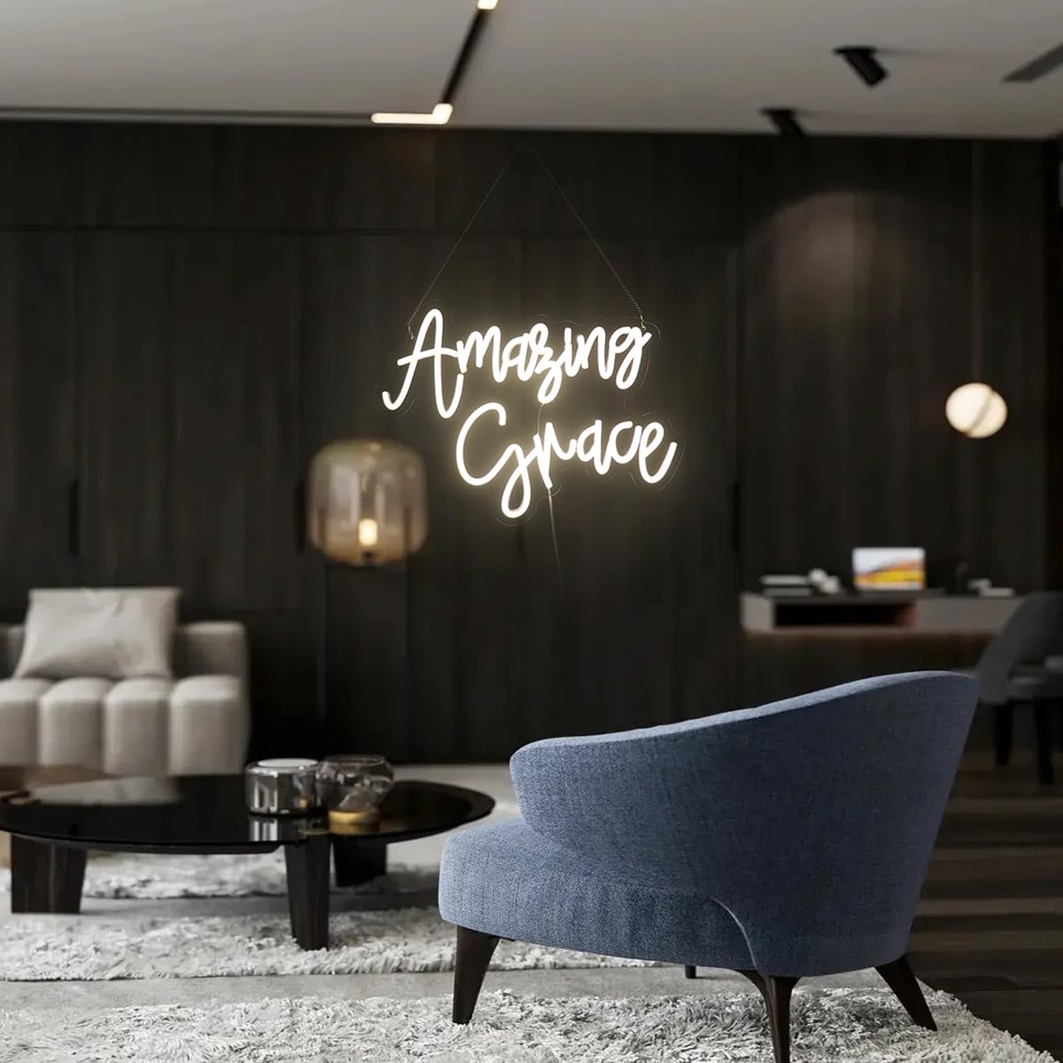 Amazing Grace  Decorative Neon Sign Desk Decor Gift For Wife Husband  Christian Wedding Gifts  Christian Desk Sign For Home Office Wall Decor (Warm White)