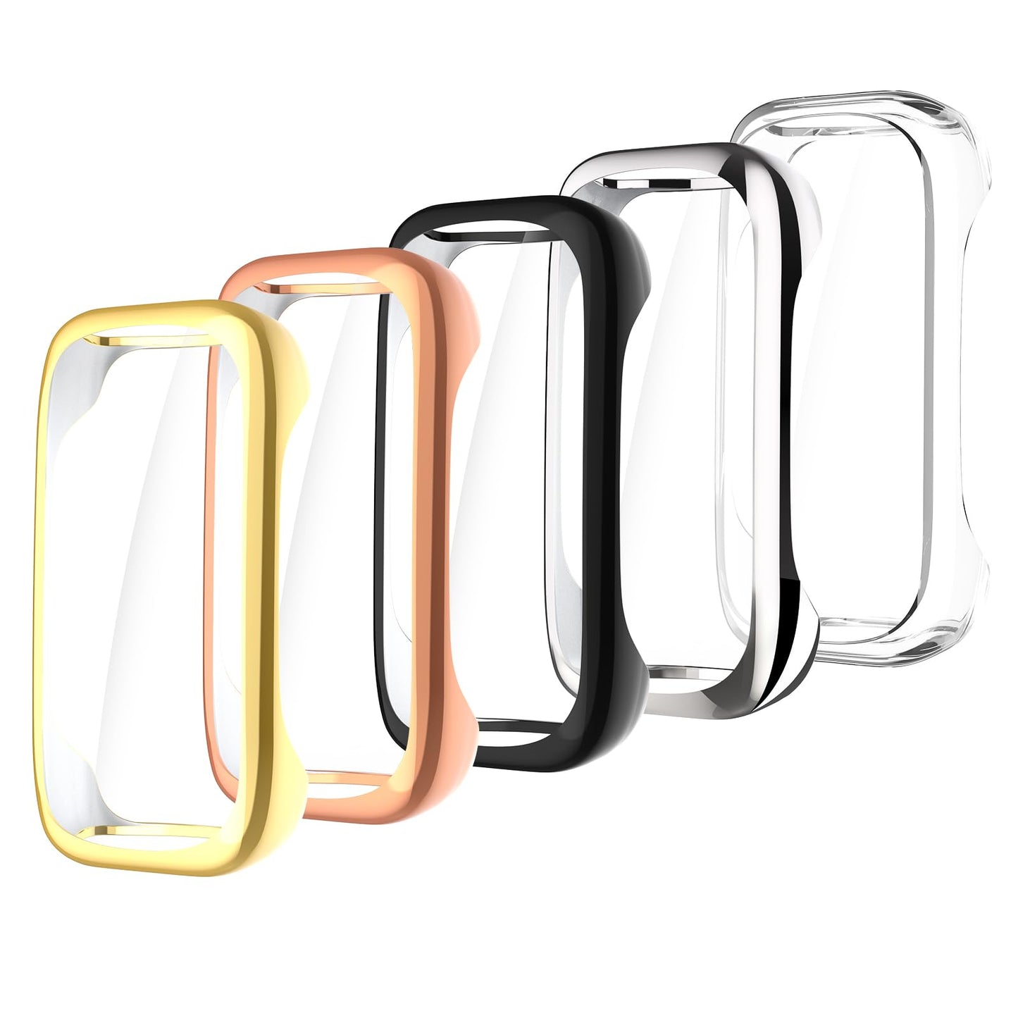 Simpeak 5-Pack Soft Screen Protector Case Compatible With Fitbit Inspire 3 Smartwatch, Full Protection Plated Bumper Case Covers