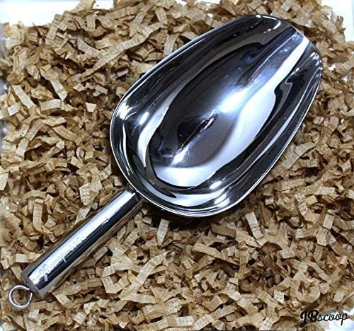JBscoop Stainless Steel large Ice Scoop 11.3 inch, Feed Candy Popcorn Sugar Utility Scoop Easy Storage, Heavy Duty - 18 Oz