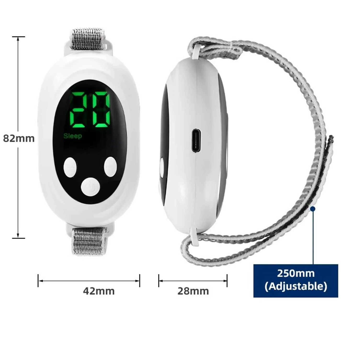 Anxiety Relief Device - Handheld Sleep Aid with Low-Frequency Pulse, Portable Microcurrent Therapy for Insomnia & Stress Relief, USB Rechargeable (White, 1Pcs)