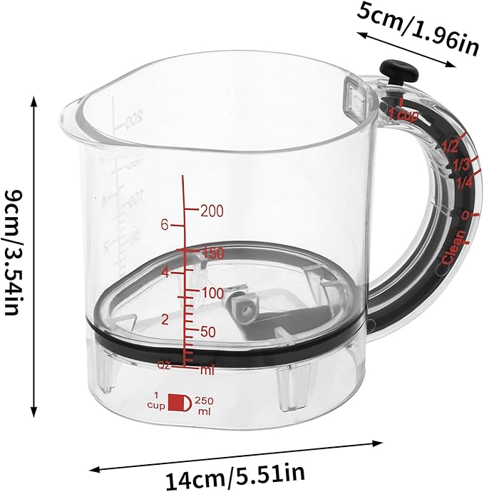 4-in-1 Adjustable Measuring Cup, Adjustable Base Kitchen Measuring Cup, Push-In Measurings Cups with Oz/Ml Dual Markings, Multi Measurings Cube Cups for Cooking and Baking (2PCS)