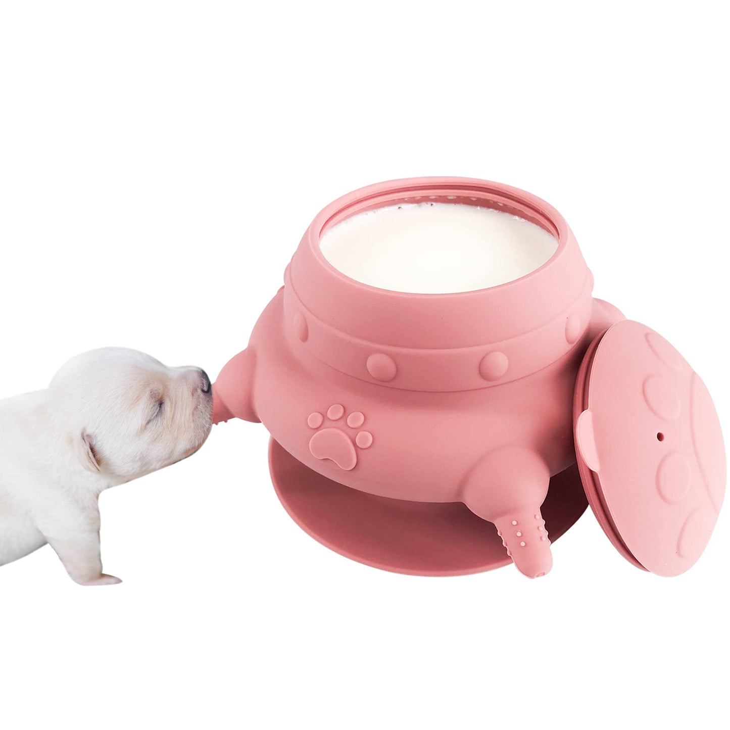 Newborn Puppy and Kitten Feeder, Milk Feeding Bowl – 4-Nipple Design for Easy Nursing of Small Pets