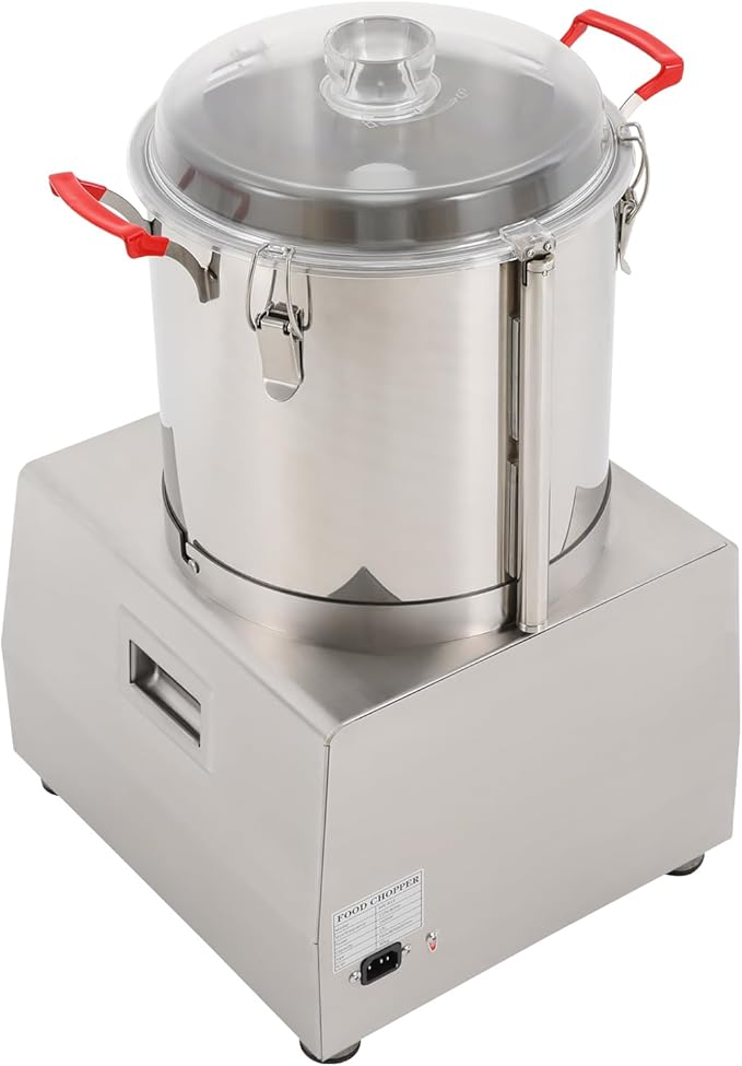 15L Commercial Food Processor, 1400W 1400RPM Stainless Steel Electric Food Processor Machine 110V Electric Grain Grinder for Chili Peppers Carrots Garlic Mushrooms Onions Meat