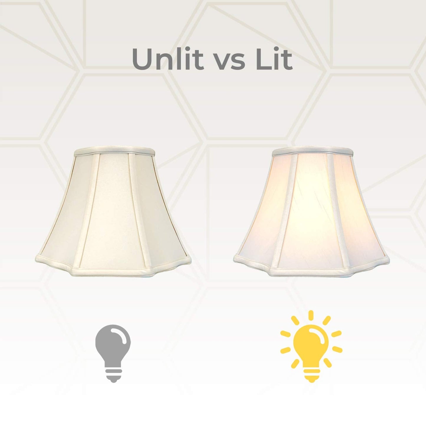 Royal Designs, Inc. Flare Bottom Lamp Shade Set of 2, Fabric, 8 x 14 x 11, Beige, Model BSO-701-14BG-2
