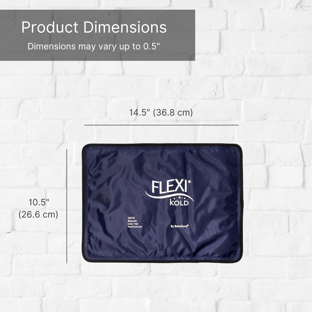 FlexiKold Gel Ice Packs (Standard Large: 10.5" x 14.5") for Injuries Reusable, Back Pain Relief, Knee Wrap, After Surgery, Ice Pack for Knee, Shoulder - 6300-COLD by NatraCure