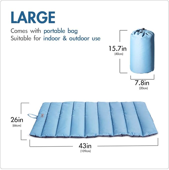 Outdoor Dog Bed, Waterproof, Washable, Large Size, Durable, Water Resistant, Portable and Camping Travel Pet Mat