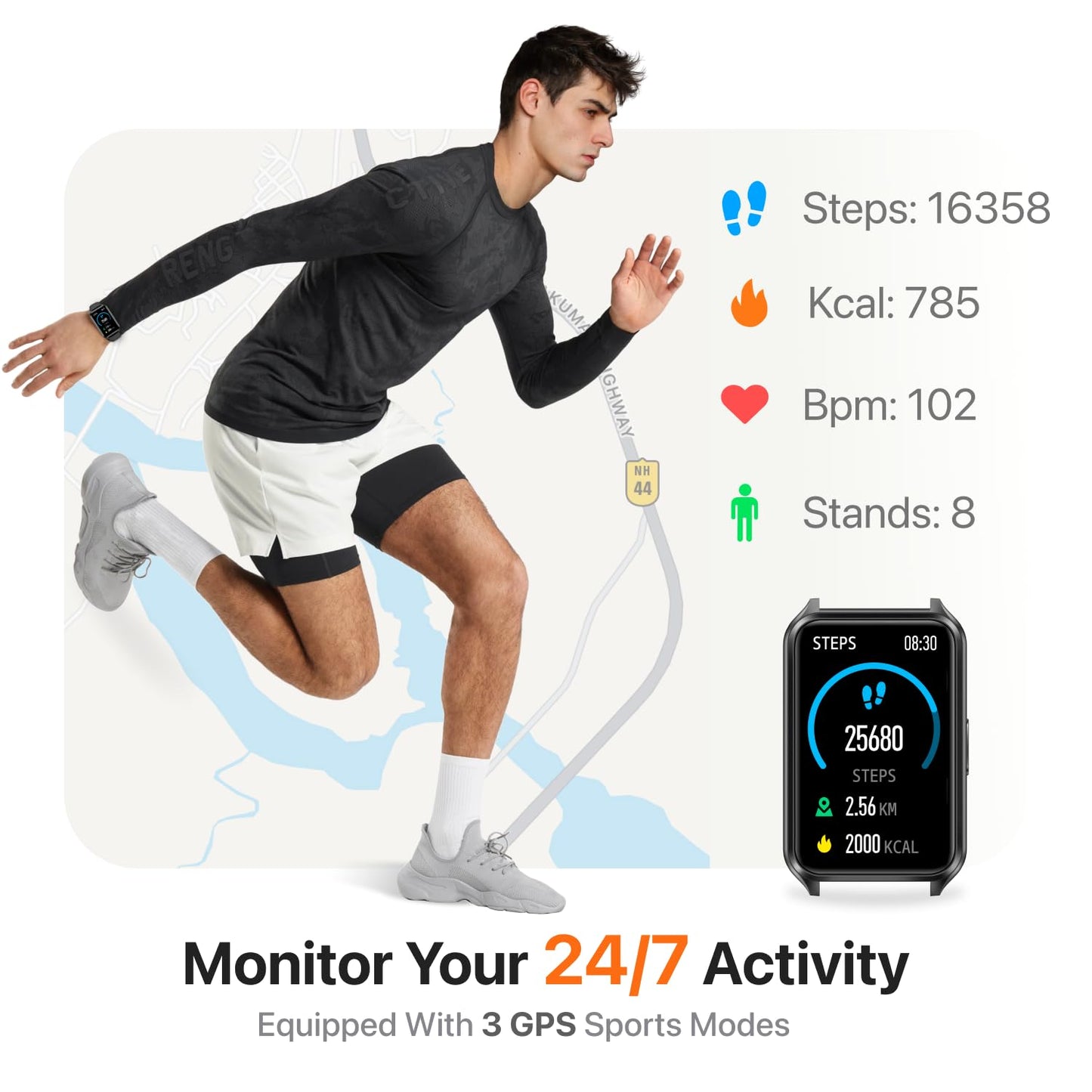 Smart Watch Fitness Tracker with Make Call 24/7 Heart Rate Blood Pressure Sleep Monitor, 100+ Sports Modes, Calorie Step Counter for Walking, IP68 Waterproof, Smart Watches for Women Men
