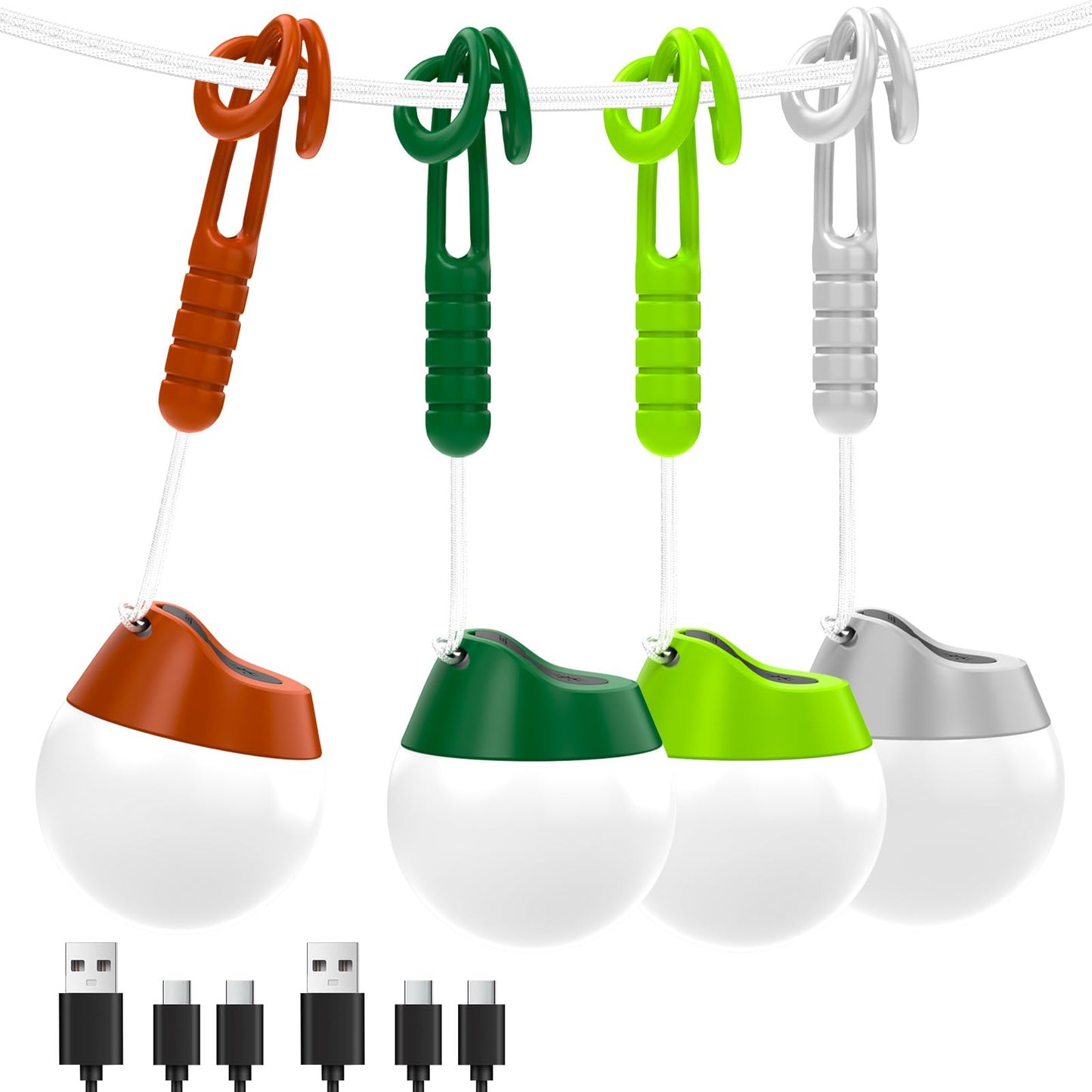 Letmy Rechargeable Camping Lights  4 Pack Portable Tent Lights With 4 Lighting Modes  150Lm Led Camping Lantern Waterproof  Only 20G Hanging Tent Lantern For Hiking Backpacking Power Outages Emergency