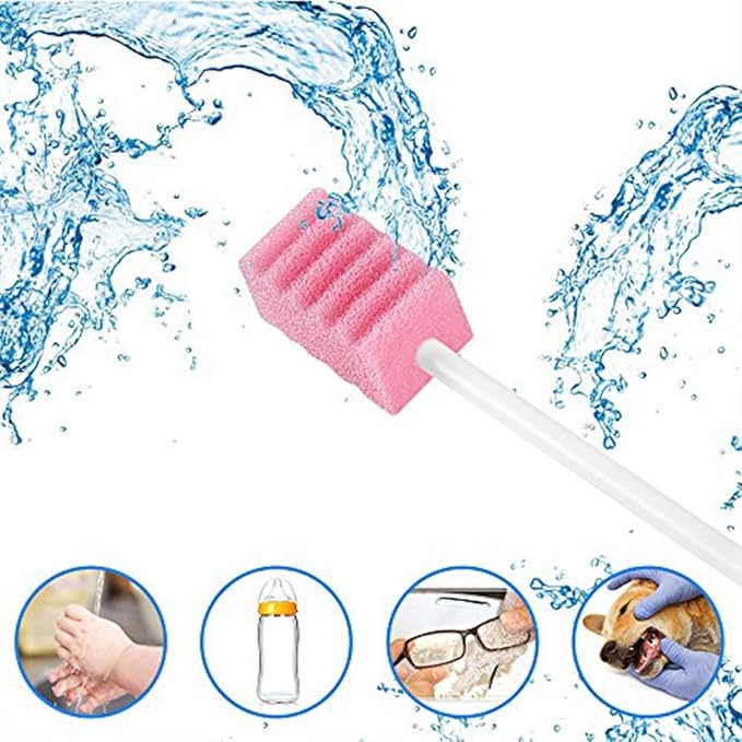 Disposable Oral Swabs, Sterile Dental Sponge Swabsticks Unflavored for Mouth & Gum Cleaning (250 Pack/box)