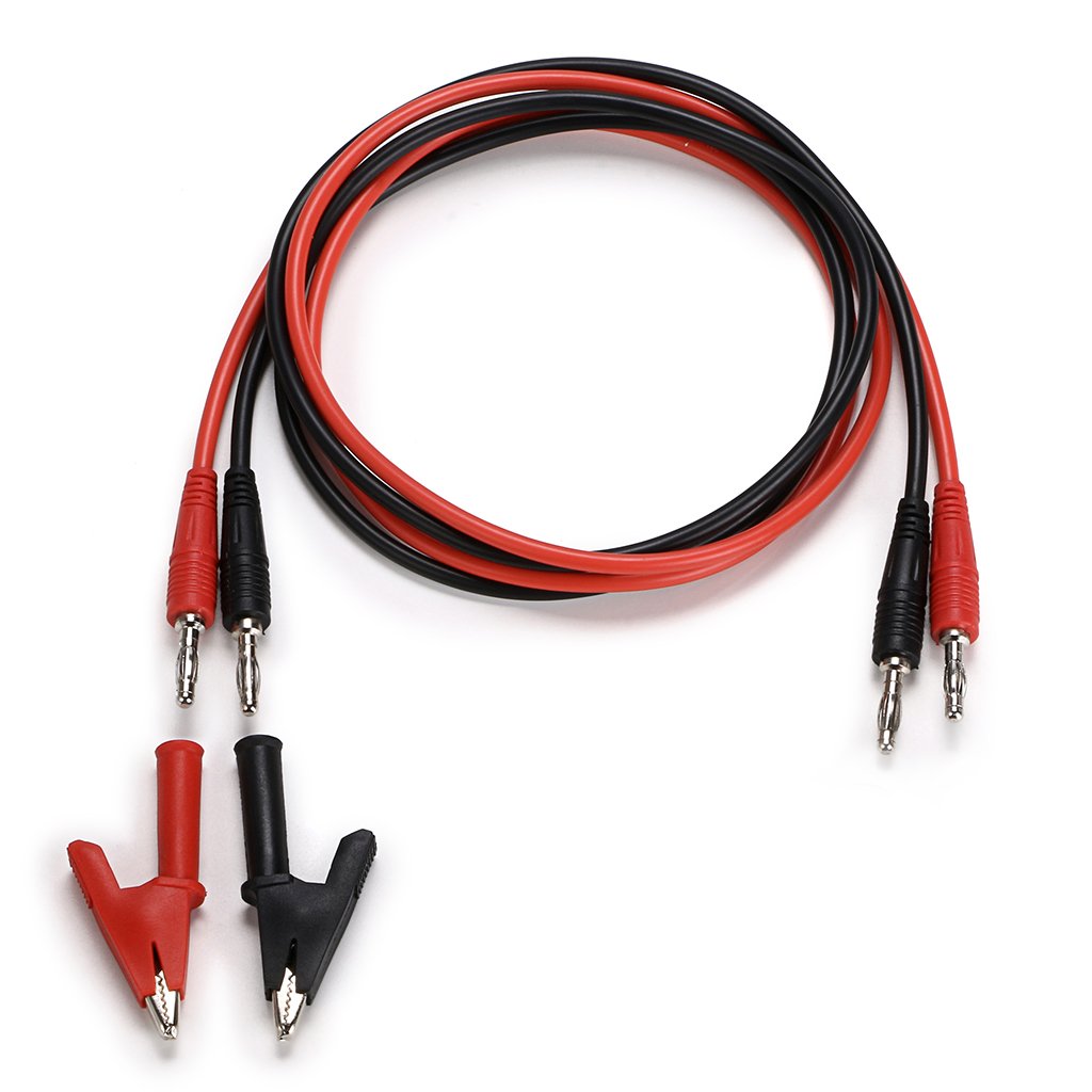 Sumnacon 4 in 1 Banana Plug Alligator Clip Pure Copper Fork Test Lead, 3.3 ft Multimeter Flexible Test Lead Wire Cable with Protective Jack Copper Clamps for Electrical Testing 1000V/15A