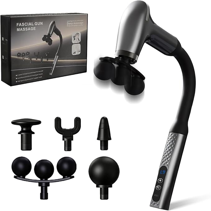 HISBO Massage Gun with Upgraded Extension Handle, Massage Gun Deep Tissue - Back Massager for Pain Relief Deep Tissue, Mus...