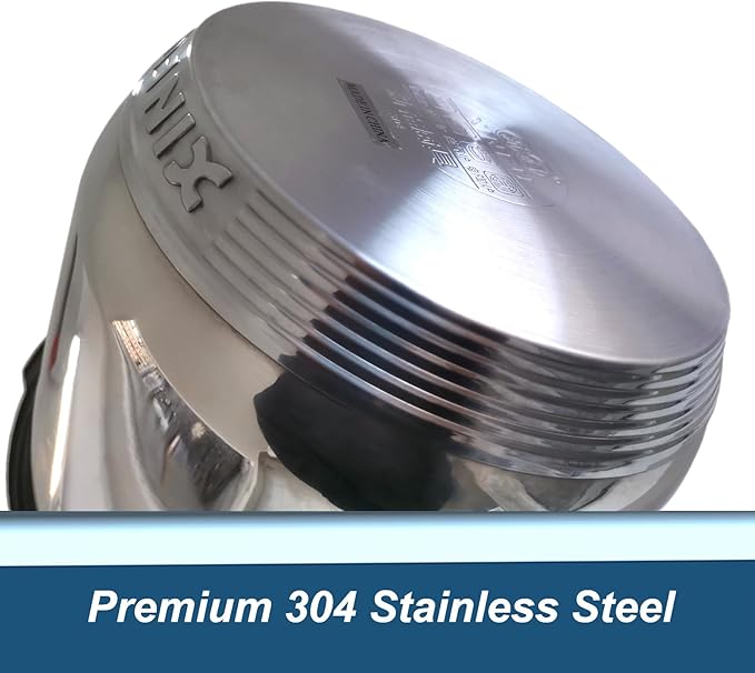 XINFU Heavy Duty 304 Stainless Steel Pressure Cooker 6.3 Quart, Serves 4-6, Standard and Fast Modes, Multi-Safety, Even-Heat Patented Base, Compatible with Gas, Electric, Ceramic and Induction Stoves