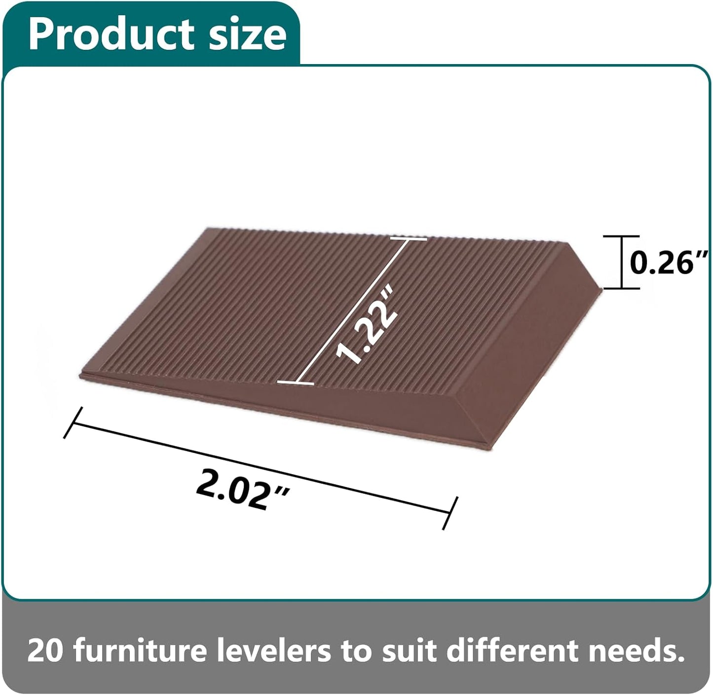 Furniture Levelers, 30Pcs Flexible Multi-Purpose Rubber Shims for Leveling - Prevent from Wobbling for Furniture Toilet (Brown)