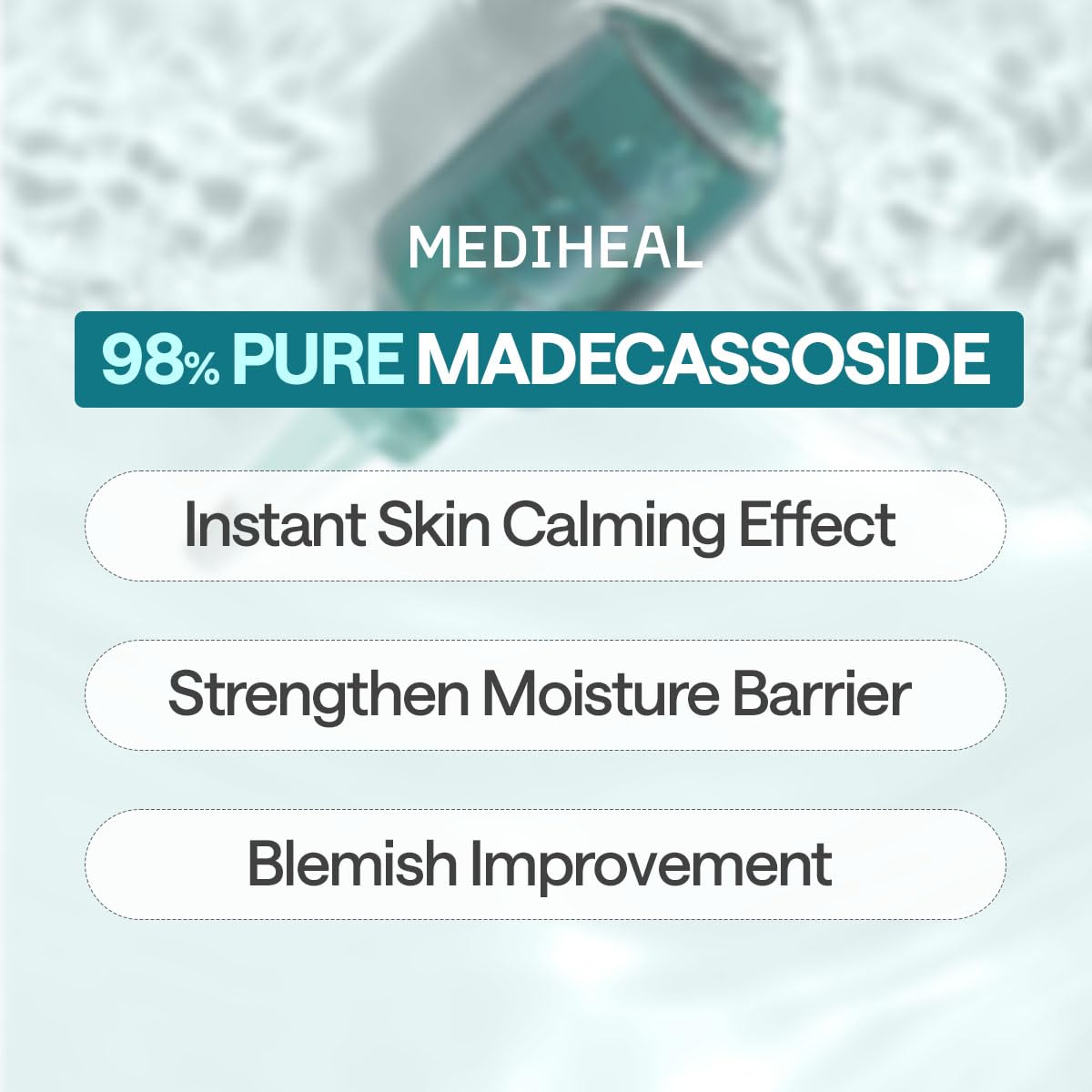 Mediheal Madecassoside Essential Sheet Mask Blemish Repair 4 pcs. 98% Purity Madecassoside & Hyaluronic Acid Included. Enhancing
