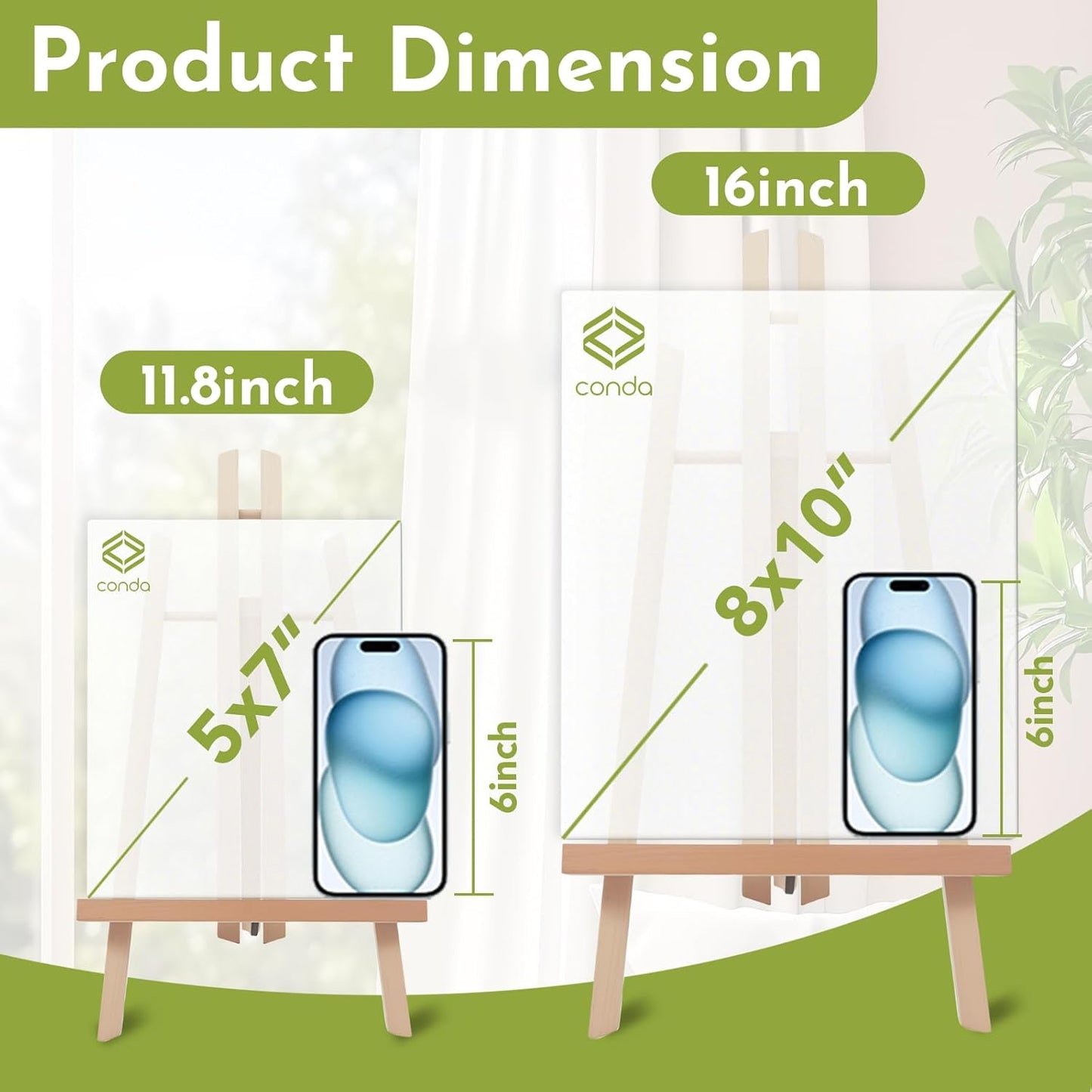 CONDA 8 Pack 16" Tabletop Display Easel, Portable A-Frame Tripod Display Easel for Painting Party & Displaying Canvases, Photos, Display Tripod Holder Stand for Students Kids Beginners