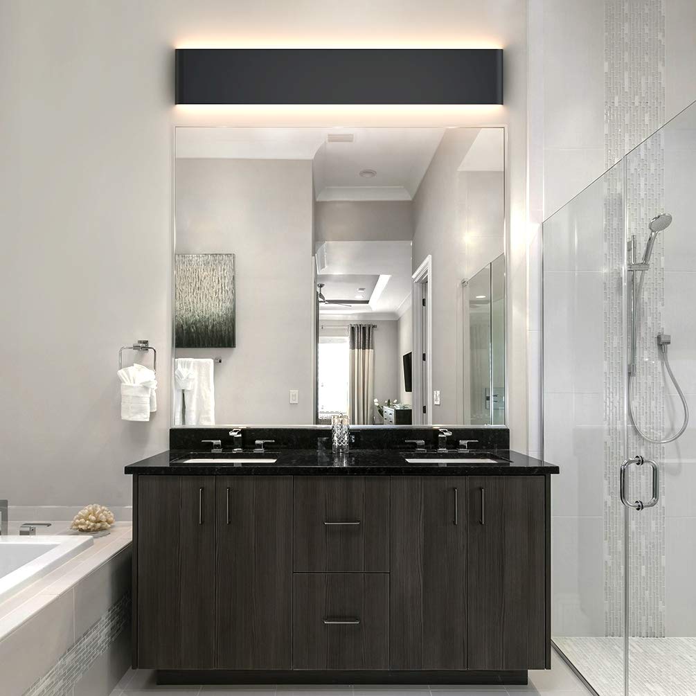 Aipsun 30W Modern Black Vanity Light Indoor LED Wall Mount 32.6in Warm Light 3000K Model GWA065-830-BlackKe