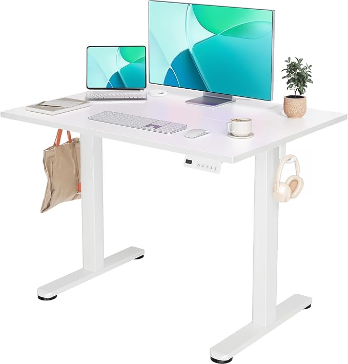 YDN Electric Standing Desk Adjustable Height, 40 x 24 Inches Stand up Desk with Cable Management, Home Office Desks with S...
