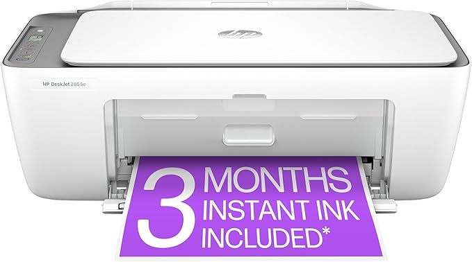 HP DeskJet 2855e Wireless All-in-One Color Inkjet Printer, Scanner, Copier, Best-for-home, 3 months of Instant Ink include...