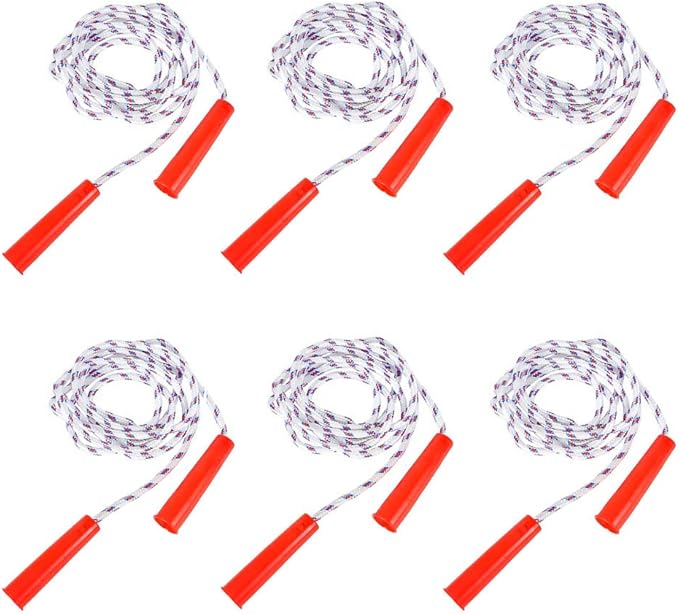 The Dreidel Company Durable Jump Ropes for Kids, Nylon with Plastic Handles, Indoor & Outdoor Skipping Activity, Party Fav...