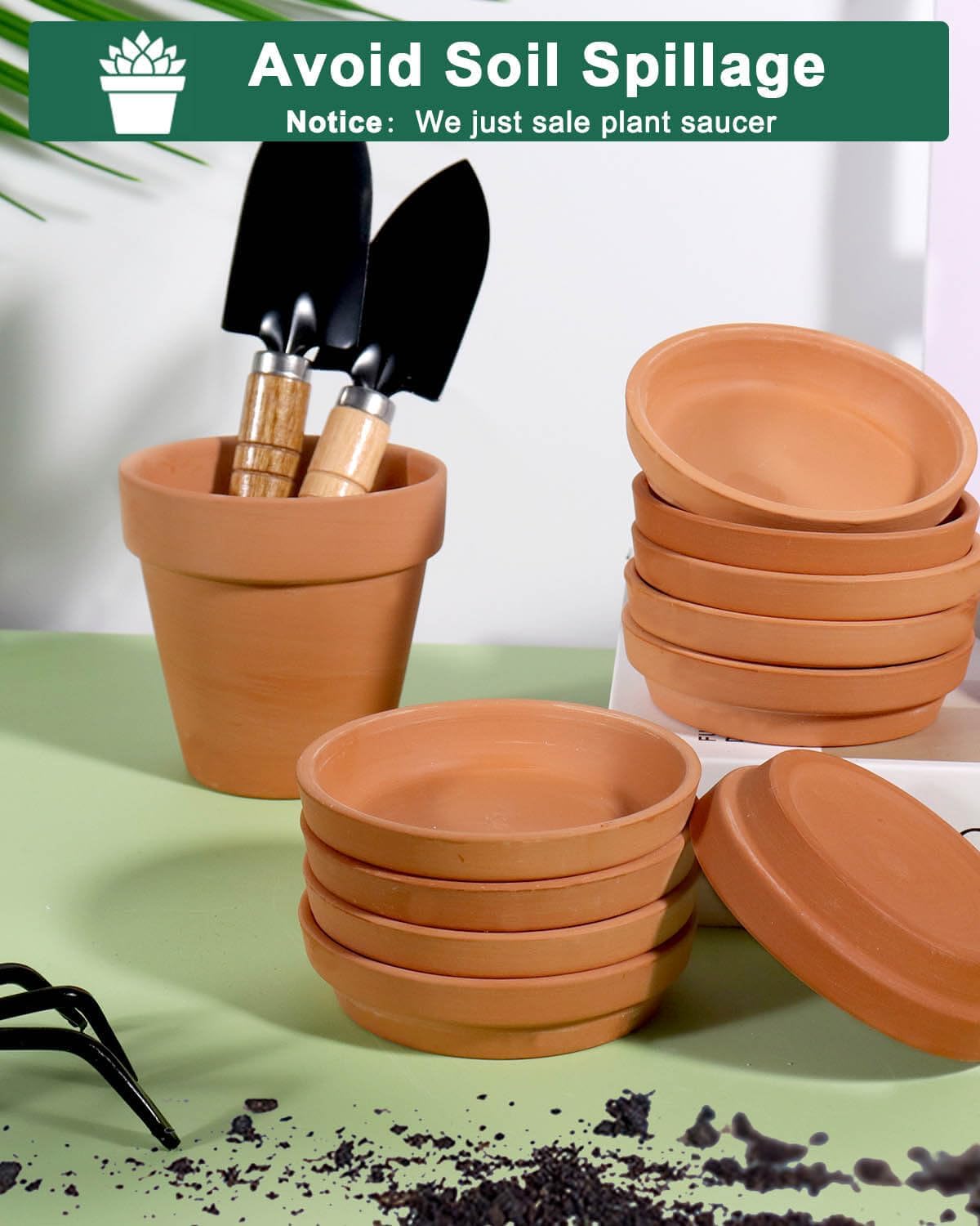 vensovo 3 Inch Terracotta Plant Saucer Pots Tray - 12 pcs Mini Planter Saucers for Indoor & Outdoor Plants, Small Clay Trays Perfect for 2 Inch 2.5Inch Flower Pot
