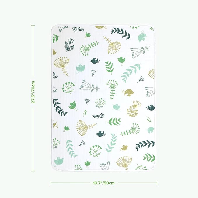 haakaa Waterproof Changing Pad Liners, 100% Cotton, Soft & Breathable (1pc, 19.5" x 27.5" Spring Breeze)