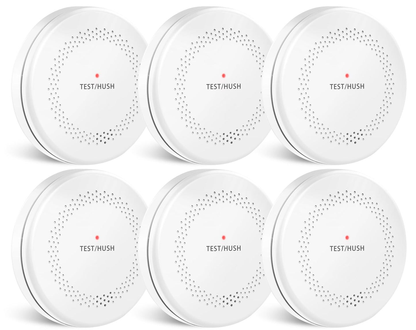 6 Pack Combination Smoke and Carbon Monoxide Detectors, HATHEPHS 10 Years Battery Dual Sensor Fire and CO Alarms with Large Test/Silence Button