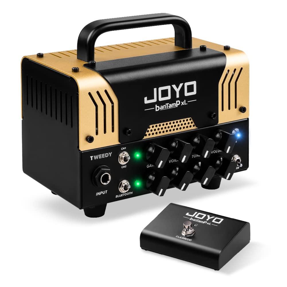 JOYO Tweedy BanTamp XL Series Mini Amp Head 20 Watt Preamp 2 Channel Hybrid Tube Guitar Amplifier Head for Electric Guitar with