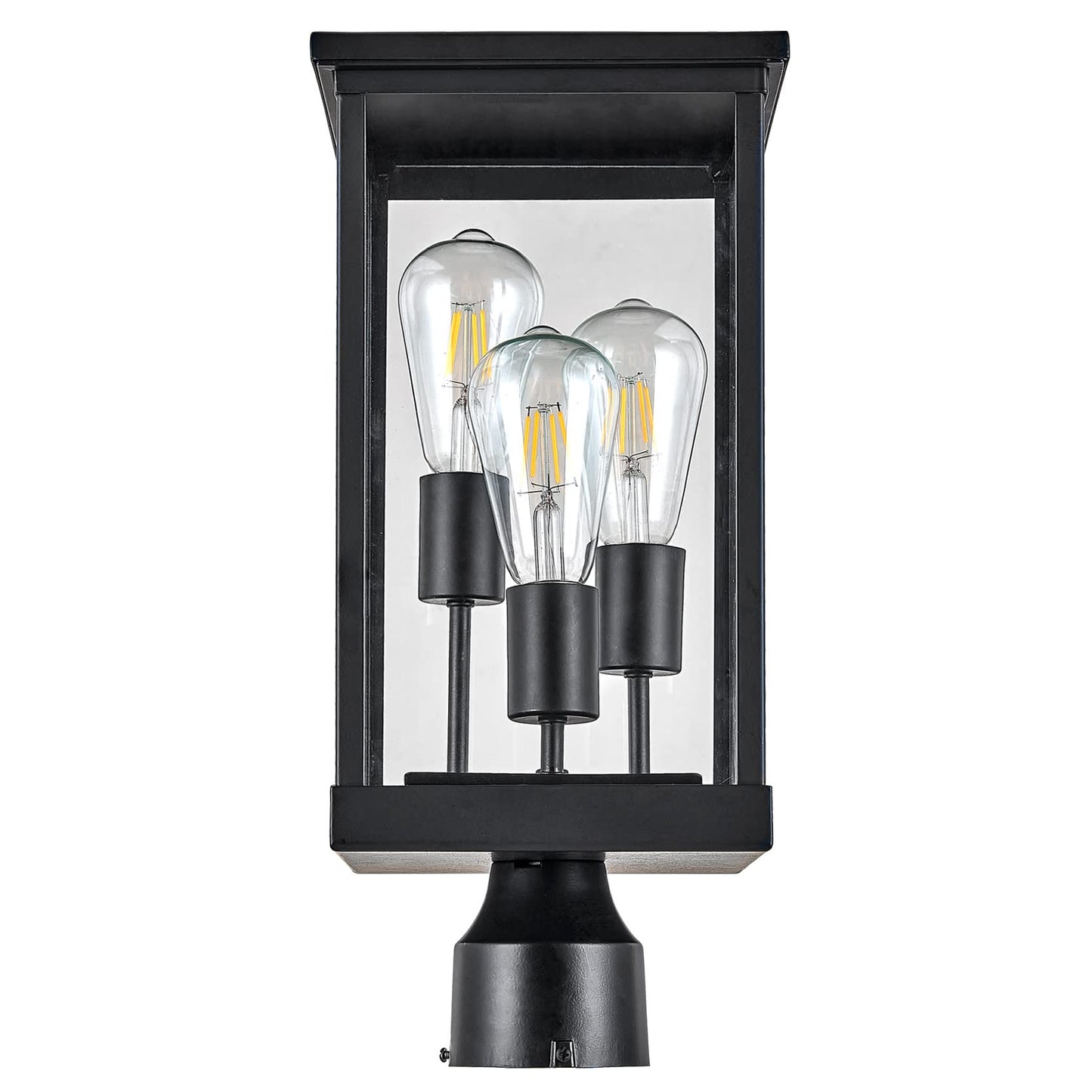 Design House Mayfield Outdoor Post Top Light With 3-Inch Pier Base Mount Fitter  Black  590299
