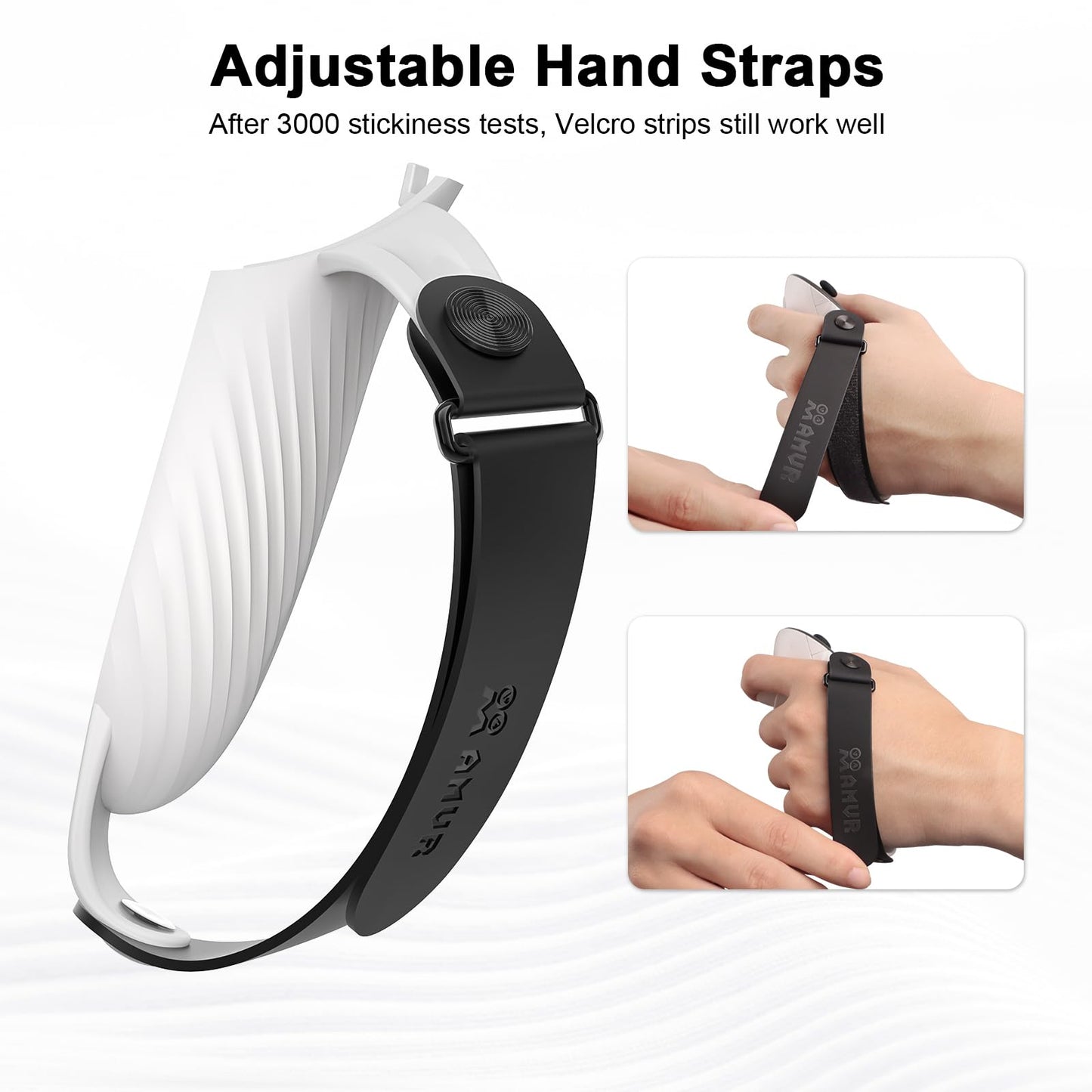 AMVR Controller Grips Compatible with Meta/Oculus Quest 3S/Quest 3, Silicone Accessories Non-Slip Handle Cover, Adjustable Soft Hand Strap Fits Small and Medium Hands (Not Fit Official Charging Dock Battery)