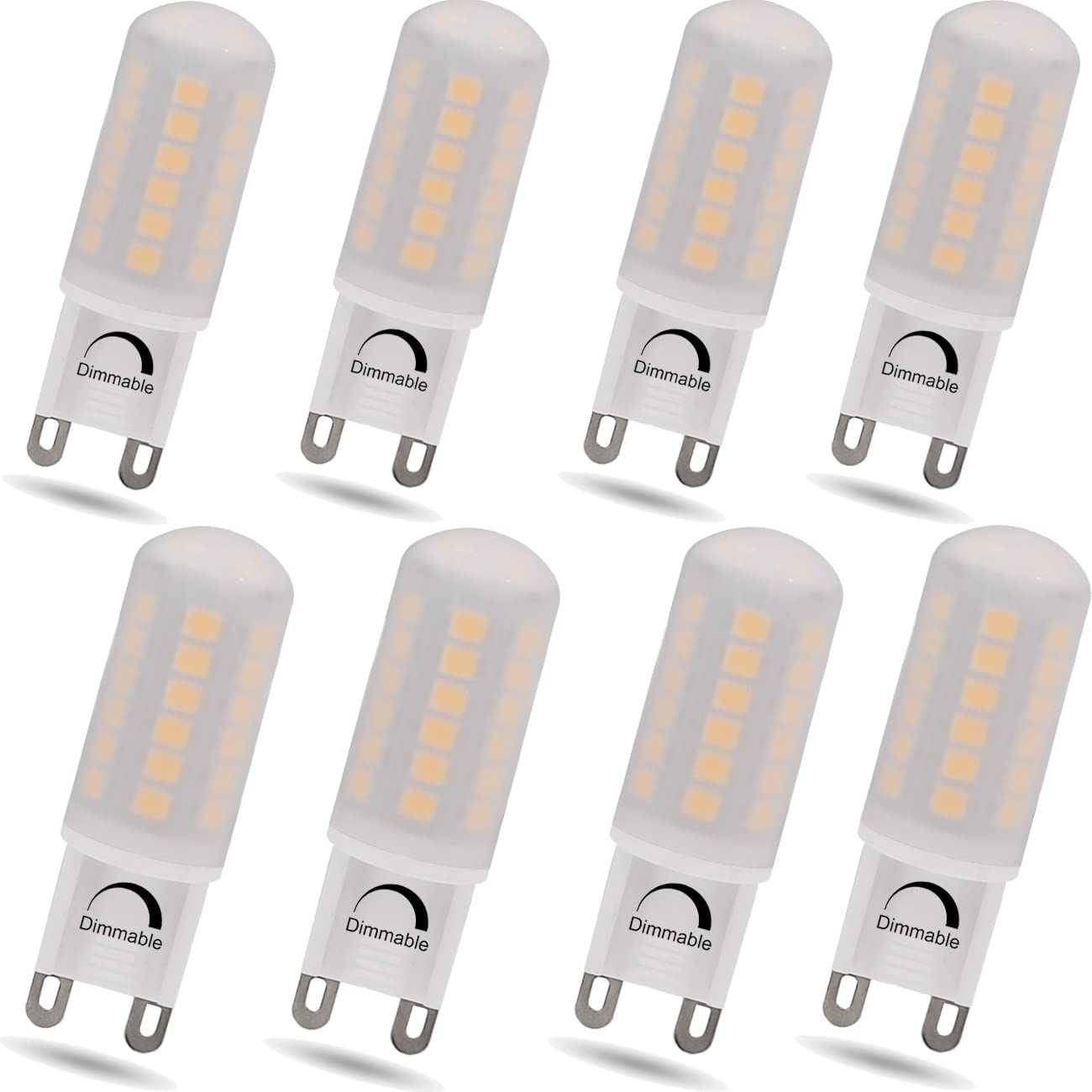 Kakemono G9 Led Bulb Dimmable 4W  40 Watt T4 G9 Halogen Equivalent 120V Chandelier Lighting  Soft Warm White 2700K  8 Pack
