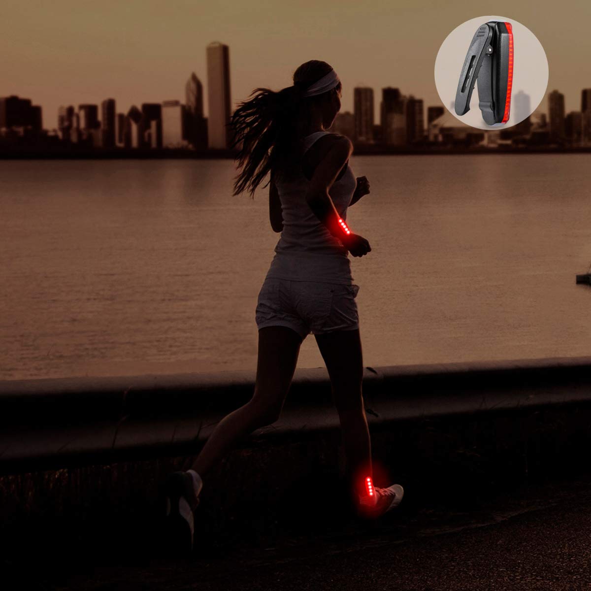 Usb Rechargeable Led Safety Lights (2 Pack) - Clip On Strobe Running Lights For Runners  Joggers Walkers Kids Dogs Bike Tail Lights - High Visibility Accessories For Reflective Gear (Red)