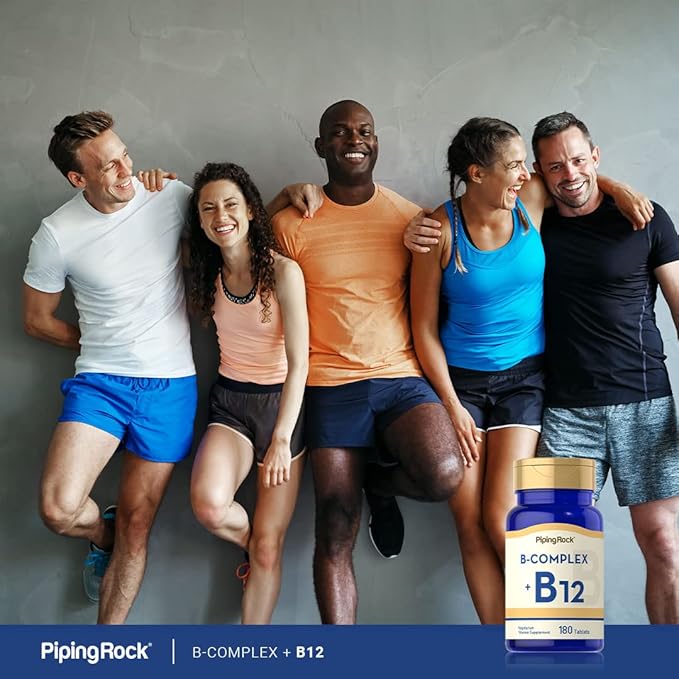 Piping Rock Vitamin B Complex | 180 Tablets | with B12 | Vegetarian, Non-GMO, Soy Free Supplement