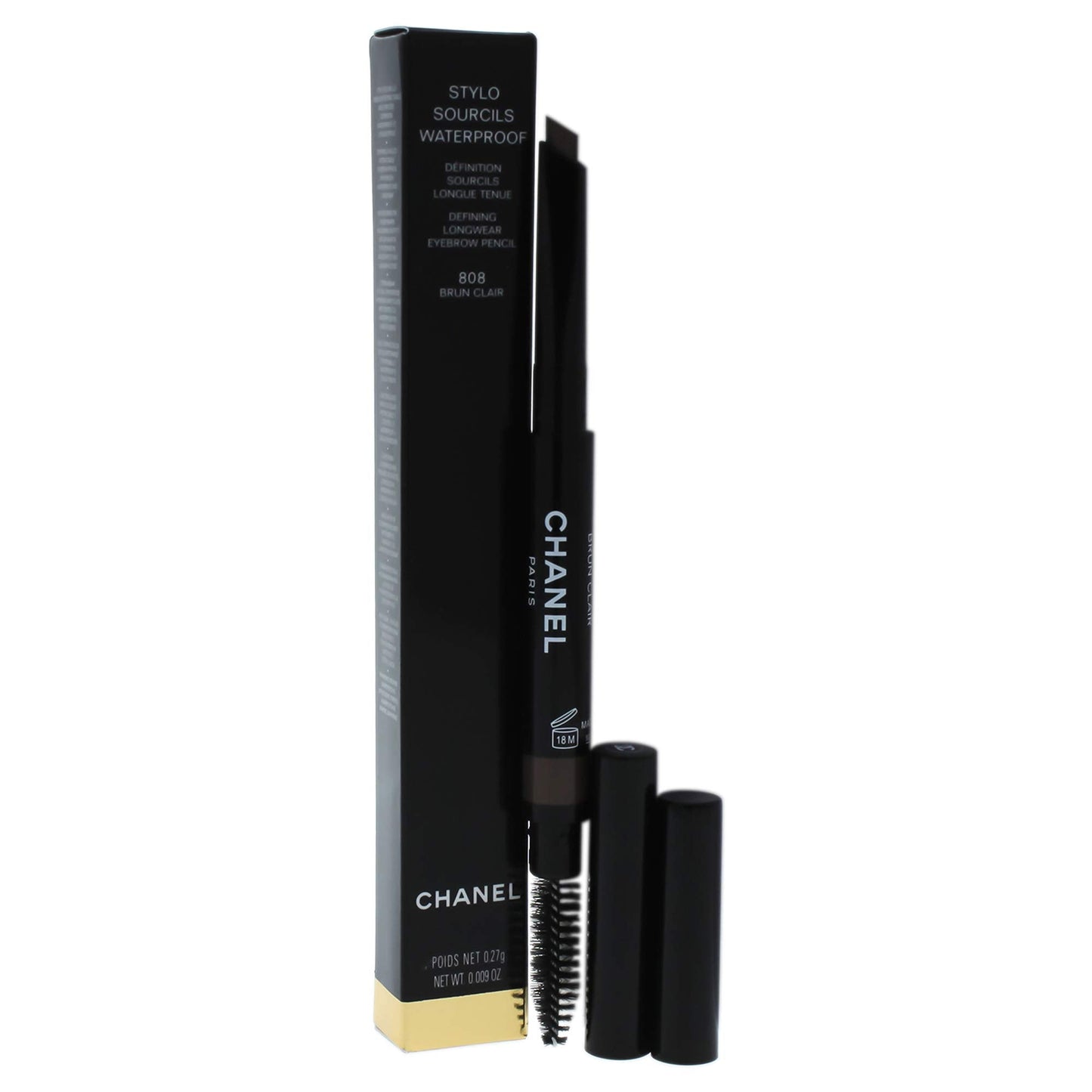 Chanel Stylo Sourcils Waterproof Eyebrow Pencil, 808 Brun Clair, 0.09 Ounce