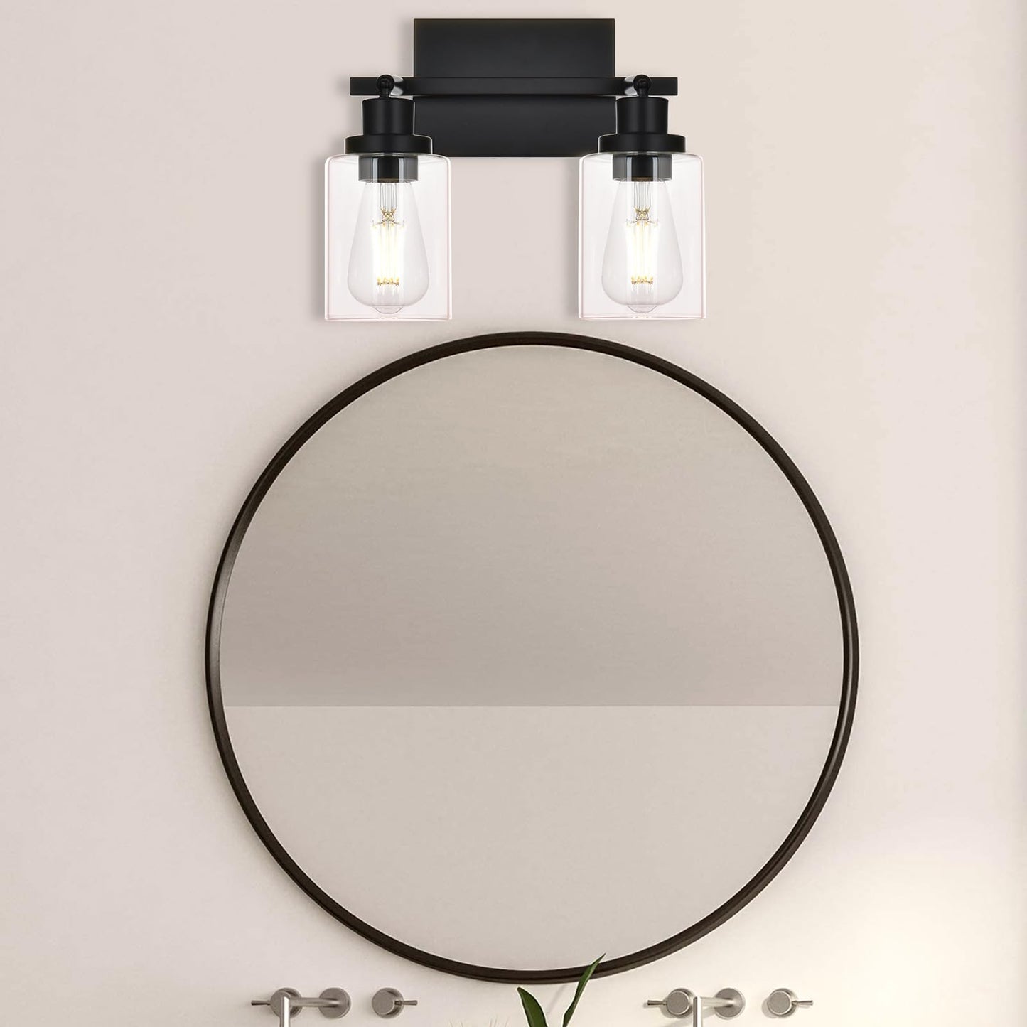 Wanluce 2-Light Track Lighting Kit Black Track Lighting Fixtures Bathroom Wall Sconces Ceiling Mount Kitchen Tracking Lights  Rotatable Spotlight With Clear Glass Shade For Kitchen Shop Hallway